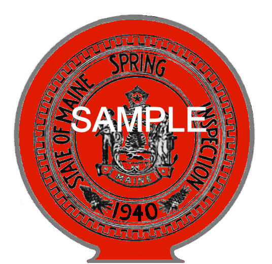 Modal Additional Images for 1940 Maine SPRING INSPECTION Sticker